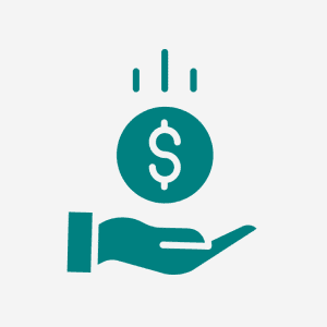 Hand holding a dollar sign icon.